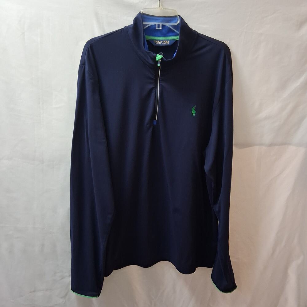 Polo Golf Ralph Lauren Men Long Sleeves Lightweight Navy Blue Green-XL